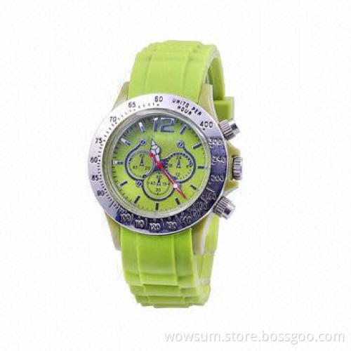 Silicone Analog Watch, Metal Case, with Eco-friendly